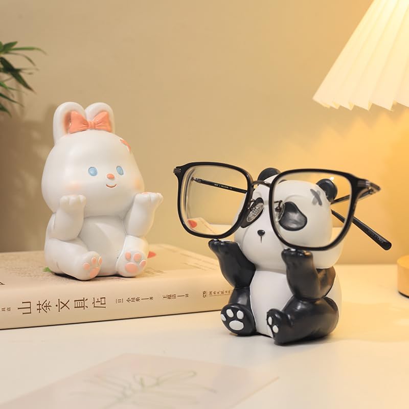 JARPSIRY Cute Panda Glasses Display Stand for Nightstand, Funny Animal Decorative Eyeglass Sunglass Holder, Home Office Desk Decoration - Image 4
